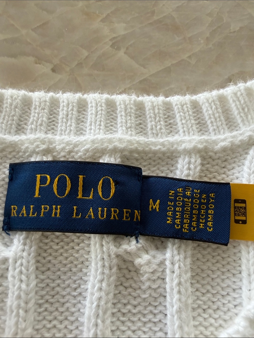 Women's Polo Ralph Lauren Short Sleeve Cable Knit Crewneck Sweater White Medium - Picture 4 of 9